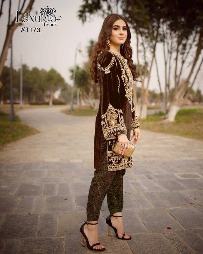 Laxuria Trendz 1173 Velvet Ethnic Wear Latest Top With Bottom Collection